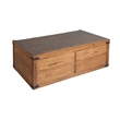 Zinia Coffee Table- 4 Drawers- Plinth Medium Brown Mindi Wood- 50 Inch