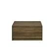 Trav Square Coffee Table- 2 Drawer- Raised Lip Tray Top- Brown 32 Inch