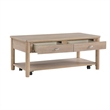 Neka Coffee Table- Farmhouse Natural Brown Wood and Veneer- 48 Inch