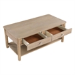 Neka Coffee Table- Farmhouse Natural Brown Wood and Veneer- 48 Inch