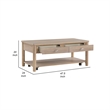 Neka Coffee Table- Farmhouse Natural Brown Wood and Veneer- 48 Inch
