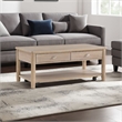 Neka Coffee Table- Farmhouse Natural Brown Wood and Veneer- 48 Inch