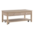 Neka Coffee Table- Farmhouse Natural Brown Wood and Veneer- 48 Inch