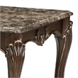 Hesar Coffee Table- 51 Inch Marble Top- Cherry Brown- Cabriole Legs