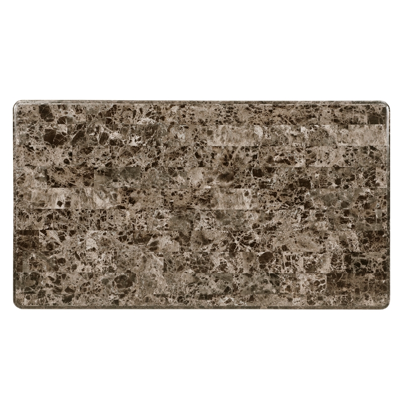 Hesar Coffee Table- 51 Inch Marble Top- Cherry Brown- Cabriole Legs