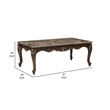 Hesar Coffee Table- 51 Inch Marble Top- Cherry Brown- Cabriole Legs