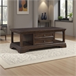 Tabby Lift-Top Coffee Table- Side Shelves and Caster Wheels- Brown
