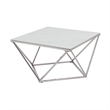 Allie Coffee Table- Sintered Stone- Silver Stainless Steel 32 Inch