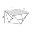 Allie Coffee Table- Sintered Stone- Silver Stainless Steel 32 Inch