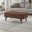 Manny Coffee Table- 2 Tambour Doors- A-Frame Walnut Brown 48 Inch