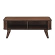 Manny Coffee Table- 2 Tambour Doors- A-Frame Walnut Brown 48 Inch