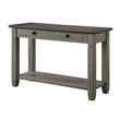 Rome 48 Inch Sofa Table- Rectangular- 2 Drawers- Brown- Gray- Solid Wood