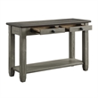 Rome 48 Inch Sofa Table- Rectangular- 2 Drawers- Brown- Gray- Solid Wood