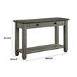 Rome 48 Inch Sofa Table- Rectangular- 2 Drawers- Brown- Gray- Solid Wood