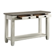 Rome 48 Inch Sofa Table- Rectangular- 2 Drawers- White- Brown- Solid Wood