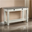 Rome 48 Inch Sofa Table- Rectangular- 2 Drawers- White- Brown- Solid Wood