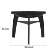 Elsaa 41 Inch Bar Height Table- Triangular- 1 Open Shelf Black Solid Wood