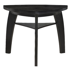 Elsaa 41 Inch Bar Height Table- Triangular- 1 Open Shelf Black Solid Wood