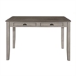 Brian 37 Inch Counter Height Table- Brown Top- 4 Drawers- Gray Solid Wood