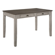 Brian 37 Inch Counter Height Table- Brown Top- 4 Drawers- Gray Solid Wood
