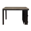 Tim 60 Inch Counter Height Table- 2 Built in Shelves- Gray- Black Wood