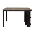 Tim 60 Inch Counter Height Table- 2 Built in Shelves- Gray- Black Wood
