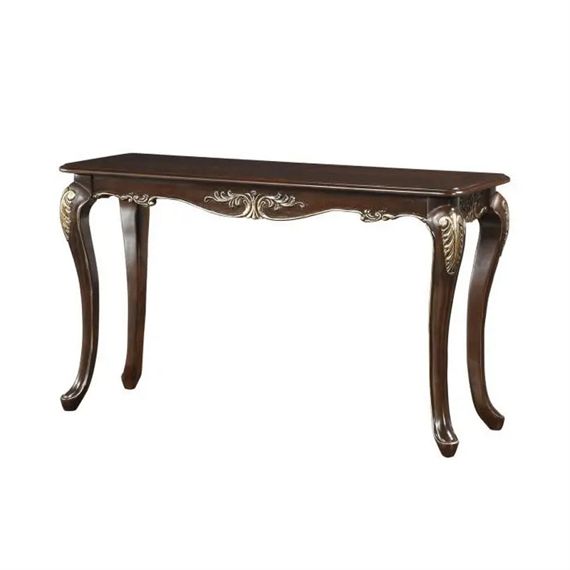 Croy 52 Inch Sofa Table- Classic Cabriole Legs- Cherry Brown