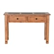 Marv Sofa Table w 2 Drawers- 48 Inch Rectangular Slate Inlay- Brown