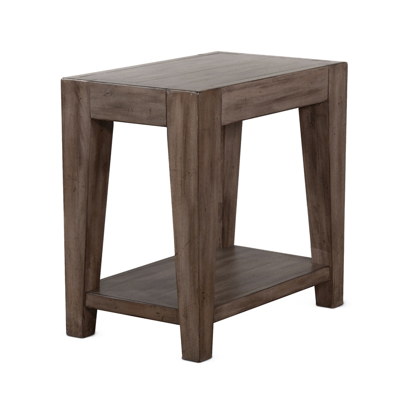 Yael Accent Side Table- Tapered Legs- 25 Inch Rectangular- Brown