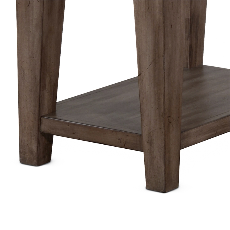 Yael Accent Side Table- Tapered Legs- 25 Inch Rectangular- Brown