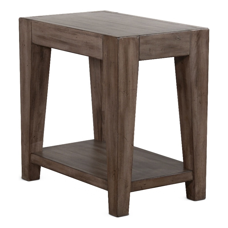 Yael Accent Side Table- Tapered Legs- 25 Inch Rectangular- Brown