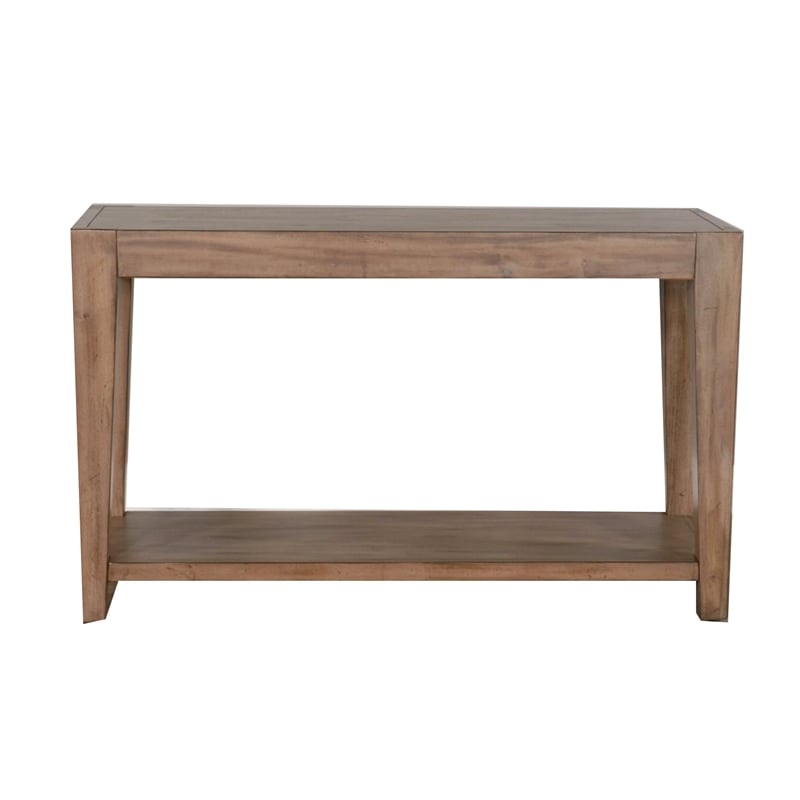 Yael Sofa Table- Tapered Legs- 50 Inch Rectangular Top- Light Brown