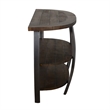 Flint Sofa Table w 2 Shelves- 52 Inch Semi Circle Top- Brown- Barrel