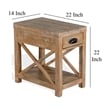 Rany Accent Table- Drawer- Shelf- 22 Inch Rectangular Top- Light Brown