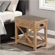 Rany Accent Table- Drawer- Shelf- 22 Inch Rectangular Top- Light Brown