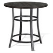 Flint Counter Height Table Round 36 Inch- Dark Brown Mahogany w Metal