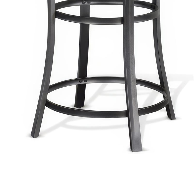 Flint Counter Height Table Round 36 Inch- Dark Brown Mahogany w Metal