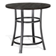 Flint Counter Height Table Round 36 Inch- Dark Brown Mahogany w Metal