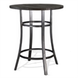 Flint Bar Height Table Round 42 Inch- Dark Brown Mahogany Wood n Metal