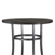Flint Bar Height Table Round 42 Inch- Dark Brown Mahogany Wood n Metal