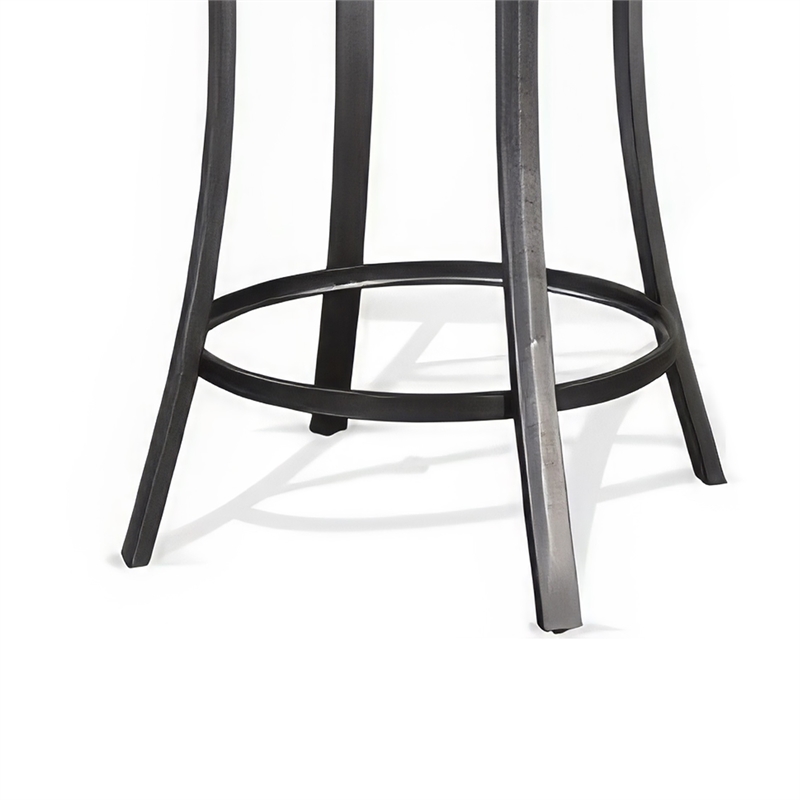 Flint Bar Height Table Round 42 Inch- Dark Brown Mahogany Wood n Metal