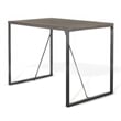 Zayle Counter Height Table- Dark Brown Mahogany Wood- Metal- 47 Inch