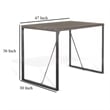 Zayle Counter Height Table- Dark Brown Mahogany Wood- Metal- 47 Inch