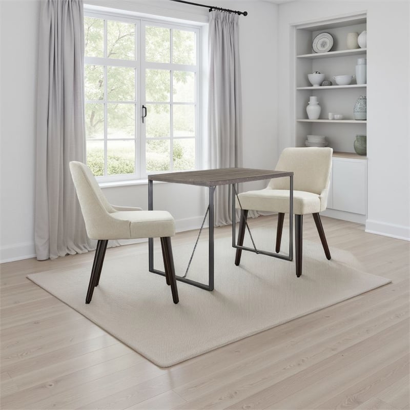 Zayle Counter Height Table- Dark Brown Mahogany Wood- Metal- 47 Inch