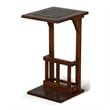 Jenne Sofa Side Table with Magazine Rack- 13 Inch Top- Dark Brown Wood