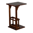 Jenne Sofa Side Table with Magazine Rack- 13 Inch Top- Dark Brown Wood