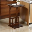 Jenne Sofa Side Table with Magazine Rack- 13 Inch Top- Dark Brown Wood