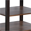 Ayka Side End Table w 2 Shelf- Nailhead- 24 Inch Rectangular Brown