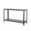Ayka Sofa Table w Shelf- Nailhead Accent- 48 Inch Rectangular Brown