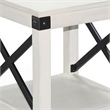 Sime Side End Table w Shelf- X Panel- 20 Inch Square Off White Wood